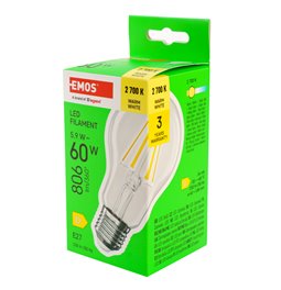Spuldze LED silti balta, E27 5.9W, 806lm, 2700K, H10.8x6x6cm