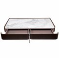 Cofee table Rondola COFF, sintered stone/MDF/ash venner/metal, H45x130x70cm