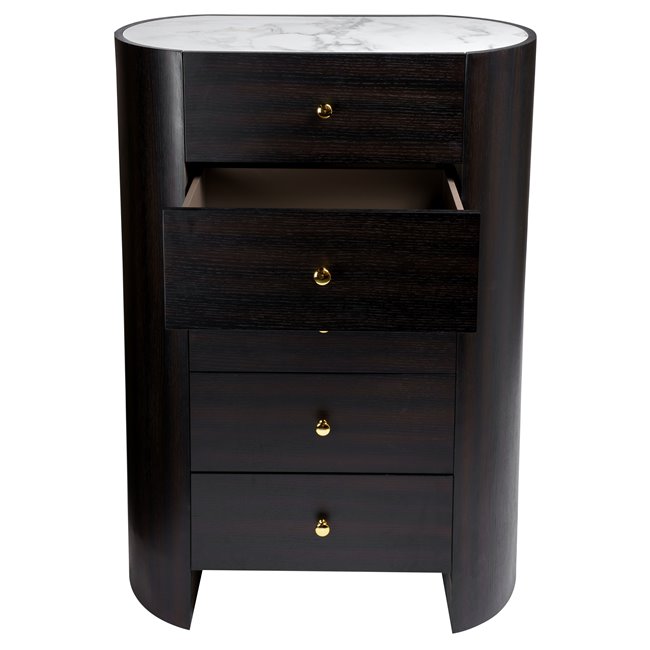 Комод Romanna TB, 12mm спеченный камень/MDF/дубовый шпон, H127x90x45cm