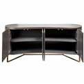 Sideboard Ramma SB, oak veneer/MDF/metal, gray/gold color, H80x180x48cm