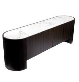 ТВ-столик Romanna TV, 12mm спеченный камень/MDF/дубовый шпон, H55x180x42cm