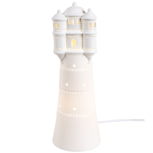 Table lamp Lighthouse, white, H35cm, D12cm, E14 20W(MAX)