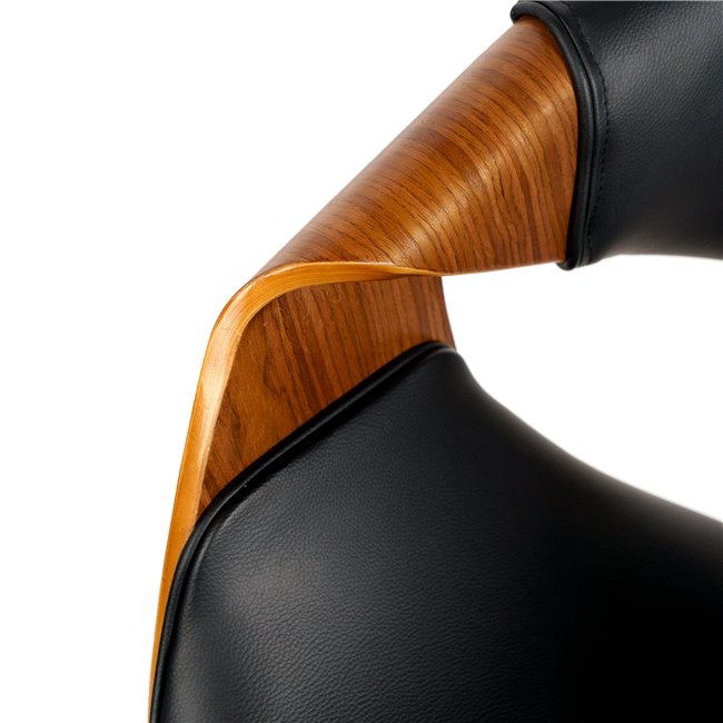 Office chair Saga, walnut/black, H73-83x56x55cm, seat height 44-54cm