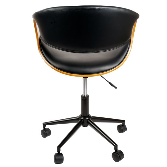 Office chair Saga, walnut/black, H73-83x56x55cm, seat height 44-54cm