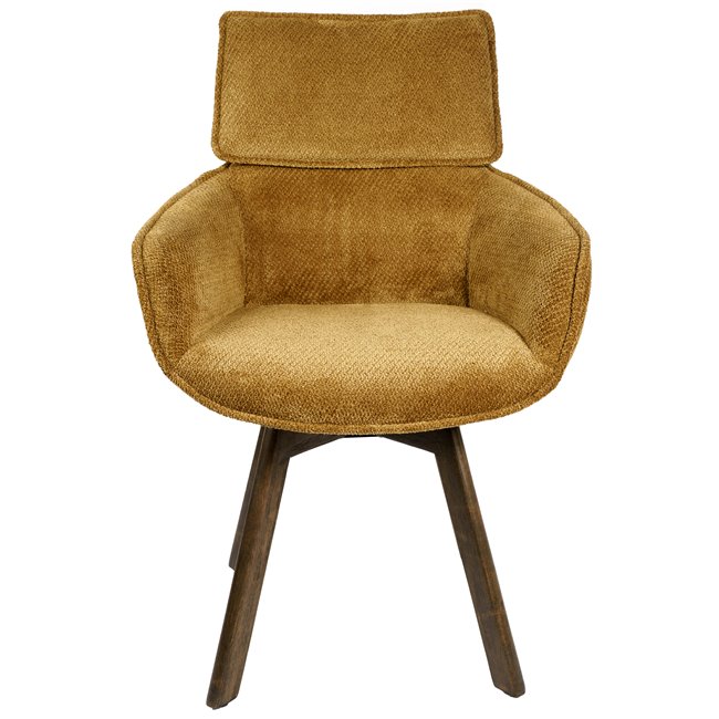 Обеденный стул Sarre 41, коричнево-горчичный цвет, вращающийся на 360 градусов, H91x64.5x59cm, высота сиденья 49.5cm