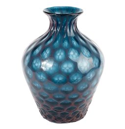 Vase Delian, glass, blue, H30cm, D21cm