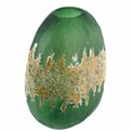 Vase Dorian, glass, green/gold color, H25.5cm, D19cm
