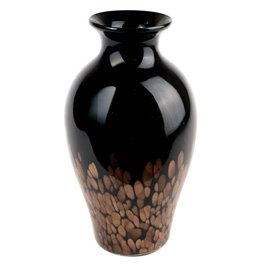 Vase Dorn, glass, black/brown, H33cm, D17cm