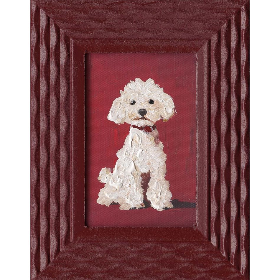Canva White Dog, 18x23cm
