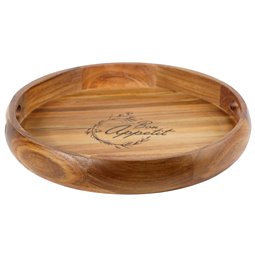 Akācijas koka paplāte BON APPETIT, H4.8cm, D36.5cm