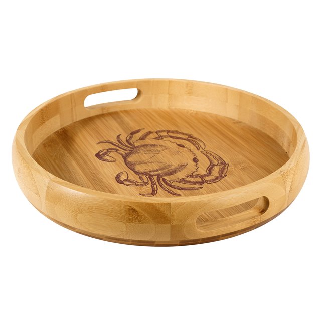 Бамбуковый поднос CRAB, H4.8cm, D32.5cm