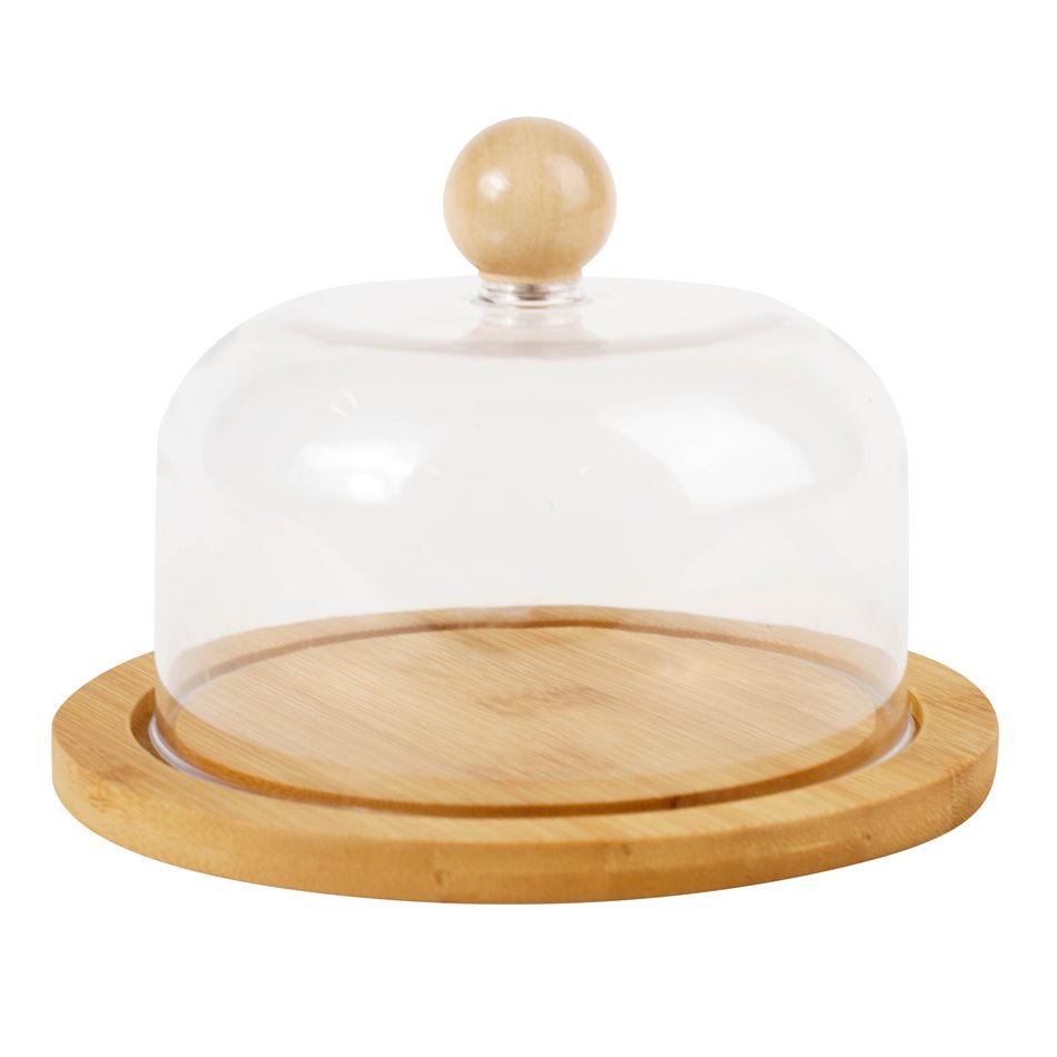 Bamboo plate Frinbruk w lid, H11cm, D16cm