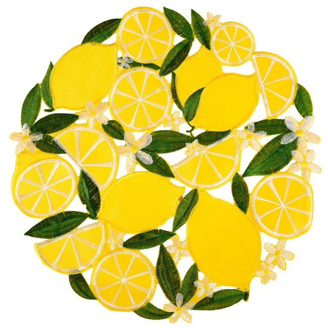 Placemat Pagonda, yellow/green, D35cm