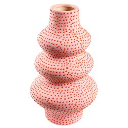 Ваза Spots pink, керамика, розовый/красный, H38x22.5x22.5cm