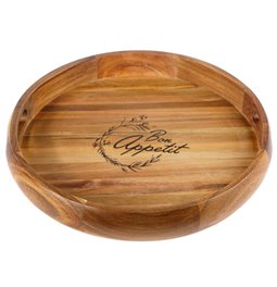 Acacia wood tray BON APPETIT, H4.8cm, D36.5cm