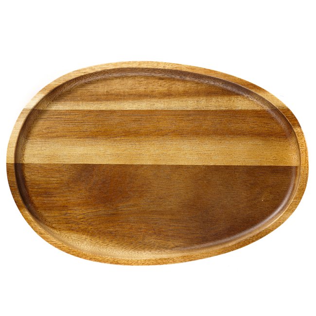 Acacia wood plate Frisila, H2x25x17cm