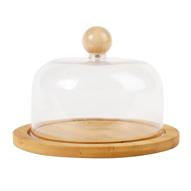 Bamboo plate Frinbruk w lid, H11cm, D16cm