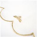 Placemat Paigton, white/gold color, D38cm