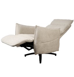 Electric recliner Amandy Kansas 4 natural K, 2 motors, cream, rotatable 360 degrees, H74-110x76x90-158cm, seat height 40-51cm