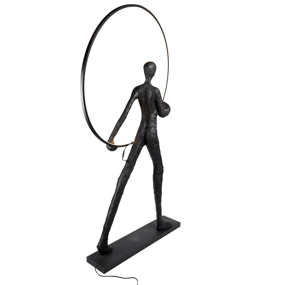 Floor lamp Haiger, black/white, H180x105x20cm, LED 62W, 3000K