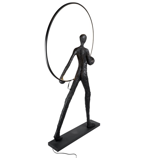 Floor lamp Haiger, black/white, H180x105x20cm, LED 62W, 3000K