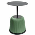 Side table Jakovo, iron/eco leather, black/green, D40cm H55cm