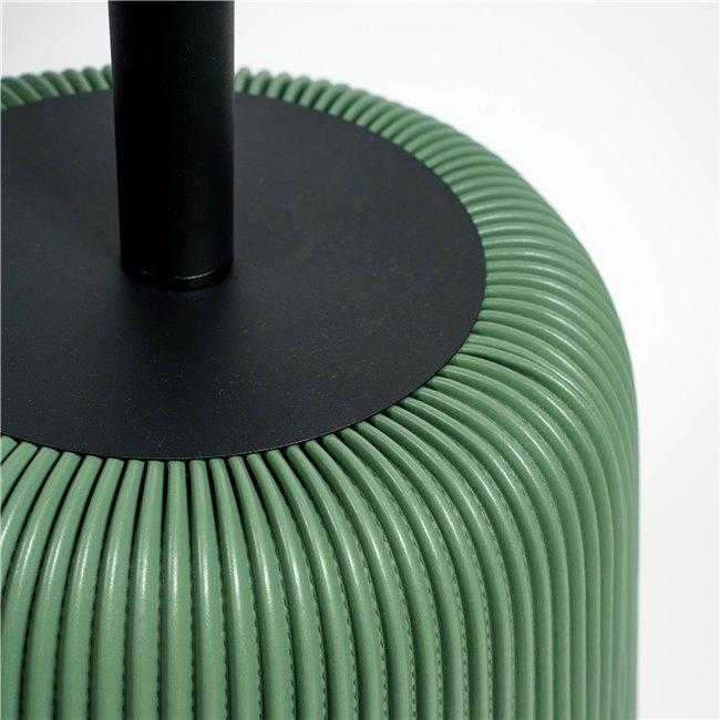 Side table Jakovo, iron/eco leather, black/green, D40cm H55cm