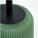 Side table Jakovo, iron/eco leather, black/green, D40cm H55cm