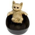 Deco bowl Bathing Cat, black/gold color, H12x20x13cm