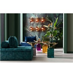 Side table Lola Purple, metal/glass, D50cm H52cm