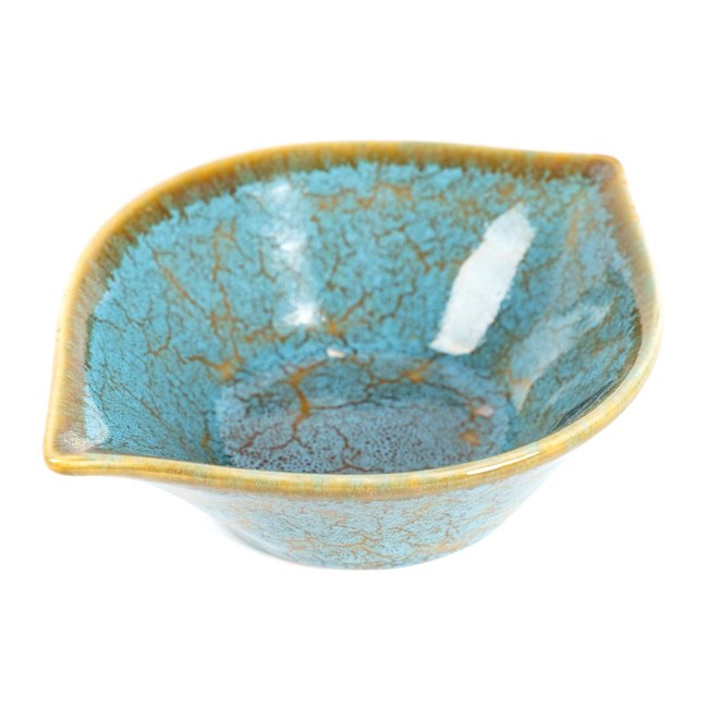 Aperitivo bowl Scratch, brown/blue, porcelain, 15x11.7cm H4.4cm