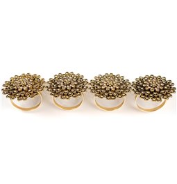 Napkin ring Palazzo set of 4, gold color, H4.5cm, D4cm