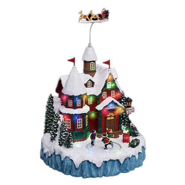 X-mas decor Luminous village Santa's house, 22 LED 4.5V, H34.5x23x21cm