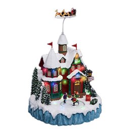 X-mas decor Luminous village Santa's house, 22 LED 4.5V, H34.5x23x21cm
