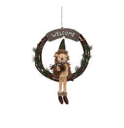 X-mas decor Hedgehog Wreath Ornament, H44x33x10cm