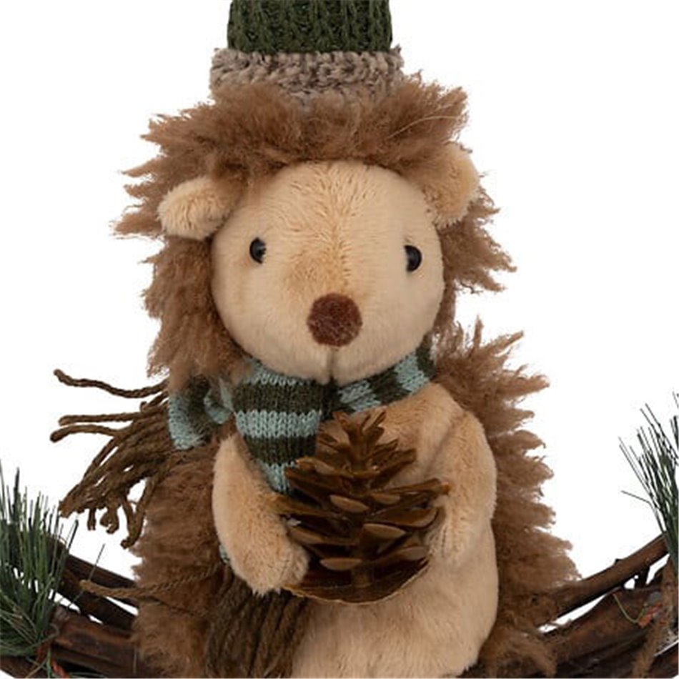 X-mas decor Hedgehog Wreath Ornament, H44x33x10cm