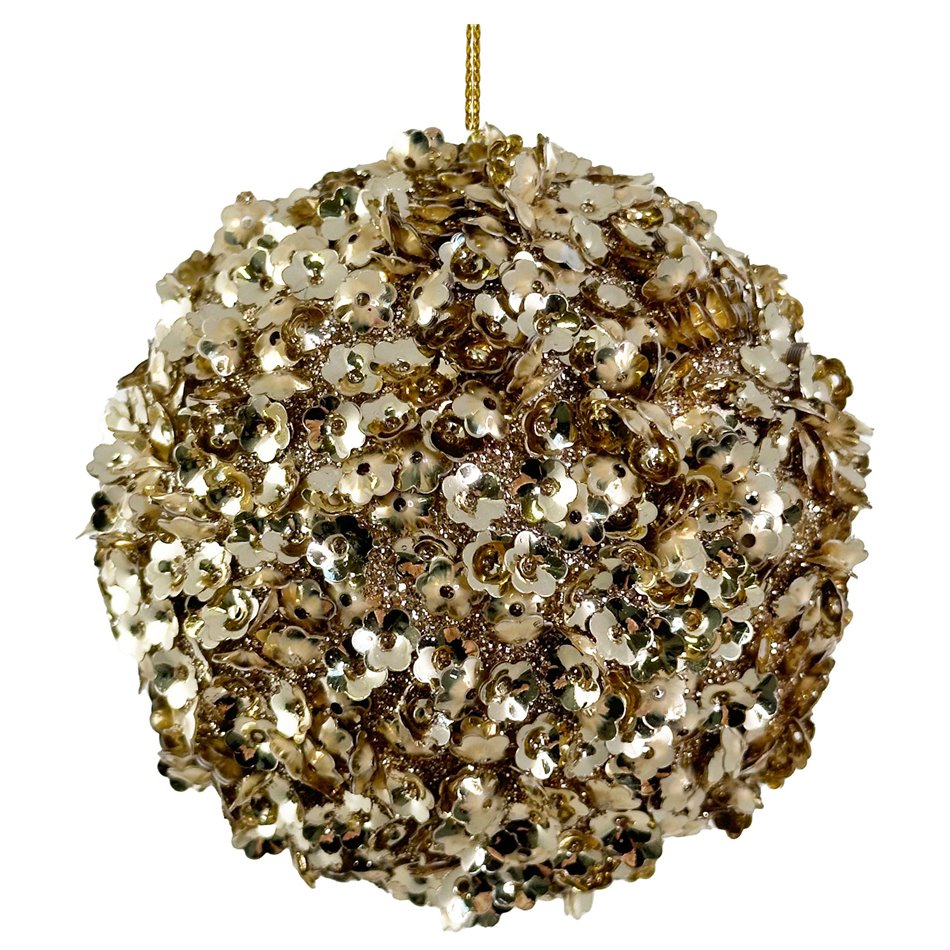 Ёлочное украшение Bead sequin ball gold, D8cm