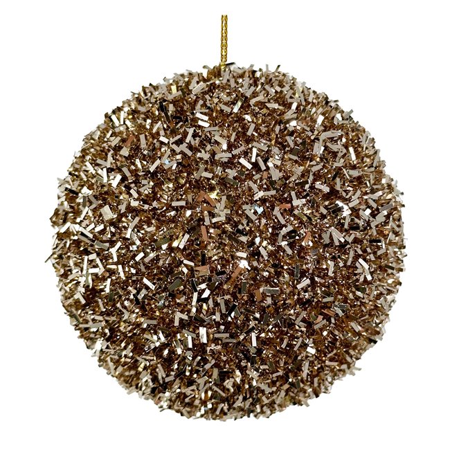 Ёлочное украшение Tinsel ball champagne, D8cm