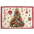 Салфетка под приборы Christmas tree decor, бежевый/красный, 48x33cm