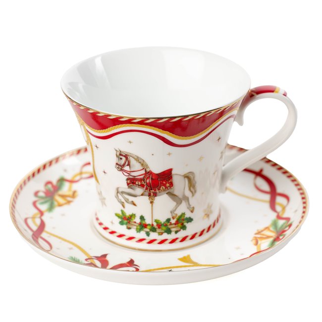 Чашка с блюдцем CHRISTMAS TALE, в подарочной коробке, 200ml, H10cm, D16cm