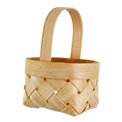 Christmas decor Wooden basket ornament natural, H8x6.5x4cm