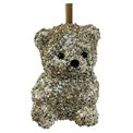 Ёлочное украшение Glass glitter sitting bear silver, H9x6x5cm