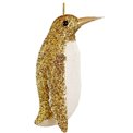 Christmas decor Glitter penguin ornament gold, H11x6x5.5cm