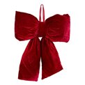 Christmas decor Velvet bow puffed red, H37x25x11cm