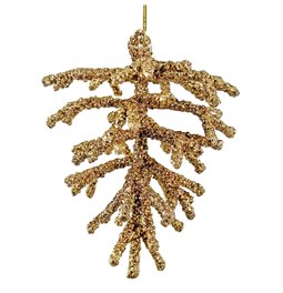 Ёлочное украшение Wire glitter cone gold, H11.5x8.5x8.5cm