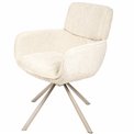 Dinning chair Lappi, rotatable 180 degrees, taupe/ivory, H86x65x61cm, seat height 50.5cm 