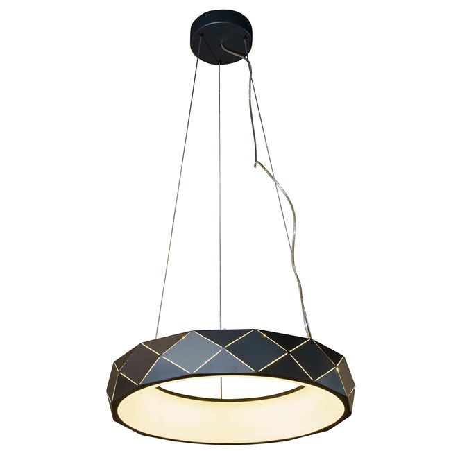 Подвесной светильник Rully black, черно-белый, H18-110cm, D50cm, LED 28.8W, 3000K, 2300lm