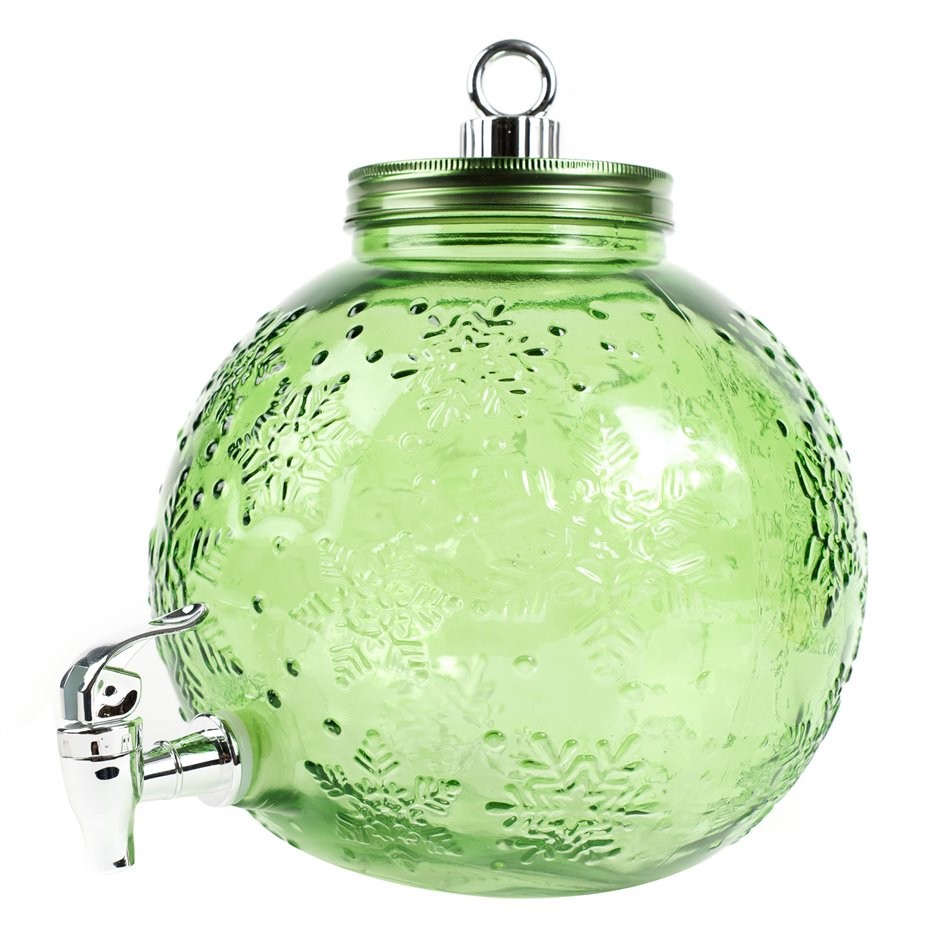 Dzērienu dozators Ziemassvētku bumba 5.7 L green, H28x23x26.5cm
