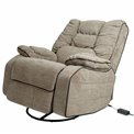 Zzz Electric recliner/rocking chair Hohenberg, brown, rotatable 210 degrees, H84-106x96x105-170cm