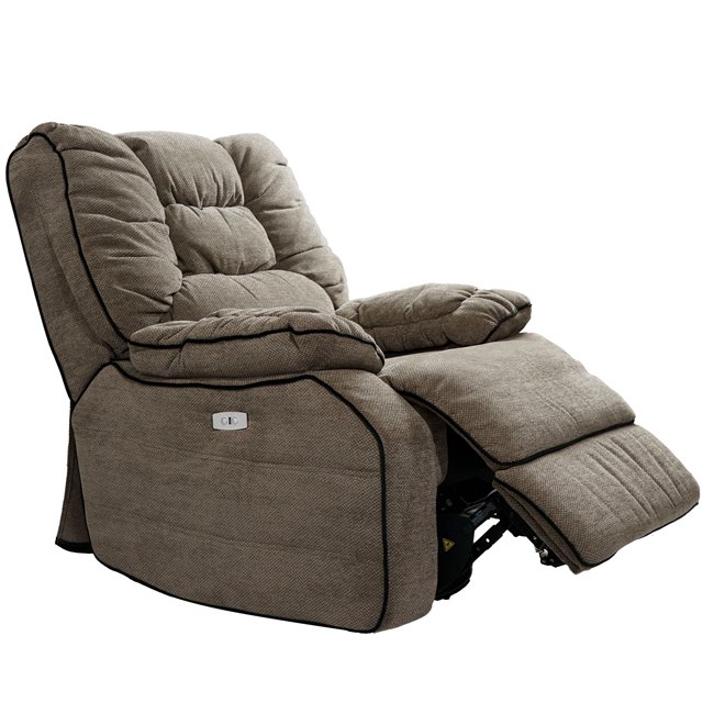 Zzz Electric recliner/rocking chair Hohenberg, brown, rotatable 210 degrees, H84-106x96x105-170cm